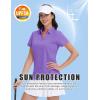 image:imageMAGCOMSEN Womens Golf Shirts Short Sleeve Polo Collared Shirt V Neck Quick Dry Sun Protection UPF 50 Tennis TopLight Purple