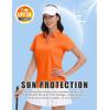 image:imageMAGCOMSEN Womens Golf Shirts Short Sleeve Polo Collared Shirt V Neck Quick Dry Sun Protection UPF 50 Tennis TopOrange