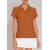 image:imageMAGCOMSEN Womens Golf Shirts Short Sleeve Polo Collared Shirt V Neck Quick Dry Sun Protection UPF 50 Tennis TopOrange