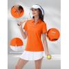 image:imageMAGCOMSEN Womens Golf Shirts Short Sleeve Polo Collared Shirt V Neck Quick Dry Sun Protection UPF 50 Tennis TopOrange