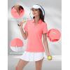 image:imageMAGCOMSEN Womens Golf Shirts Short Sleeve Polo Collared Shirt V Neck Quick Dry Sun Protection UPF 50 Tennis TopPink