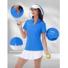 image:imageMAGCOMSEN Womens Golf Shirts Short Sleeve Polo Collared Shirt V Neck Quick Dry Sun Protection UPF 50 Tennis TopSky Blue