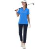 image:imageMAGCOMSEN Womens Golf Shirts Short Sleeve Polo Collared Shirt V Neck Quick Dry Sun Protection UPF 50 Tennis TopSky Blue