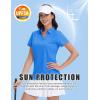 image:imageMAGCOMSEN Womens Golf Shirts Short Sleeve Polo Collared Shirt V Neck Quick Dry Sun Protection UPF 50 Tennis TopSky Blue