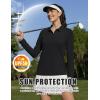 image:imageMAGCOMSEN Womens Long Sleeve Polo Shirts UPF 50 Golf Tops Moisture Wicking Collared Shirt Tennis 3ButtonBlack