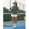 image:imageMAGCOMSEN Womens Long Sleeve Polo Shirts UPF 50 Golf Tops Moisture Wicking Collared Shirt Tennis 3ButtonDark Grey
