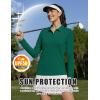 image:imageMAGCOMSEN Womens Long Sleeve Polo Shirts UPF 50 Golf Tops Moisture Wicking Collared Shirt Tennis 3ButtonEmerald Green
