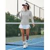 image:imageMAGCOMSEN Womens Long Sleeve Polo Shirts UPF 50 Golf Tops Moisture Wicking Collared Shirt Tennis 3ButtonLight Grey