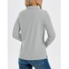 image:imageMAGCOMSEN Womens Long Sleeve Polo Shirts UPF 50 Golf Tops Moisture Wicking Collared Shirt Tennis 3ButtonLight Grey