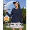 image:imageMAGCOMSEN Womens Long Sleeve Polo Shirts UPF 50 Golf Tops Moisture Wicking Collared Shirt Tennis 3ButtonNavy