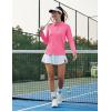 image:imageMAGCOMSEN Womens Long Sleeve Polo Shirts UPF 50 Golf Tops Moisture Wicking Collared Shirt Tennis 3ButtonRose