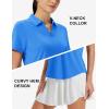 image:imageMAGCOMSEN Womens Polo Shirts Short Sleeve Golf Tops Quick Dry UPF 50 V Neck Collared Tennis Athletic T ShirtsAzure