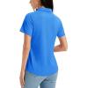 image:imageMAGCOMSEN Womens Polo Shirts Short Sleeve Golf Tops Quick Dry UPF 50 V Neck Collared Tennis Athletic T ShirtsAzure