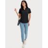 image:imageMAGCOMSEN Womens Polo Shirts Short Sleeve Golf Tops Quick Dry UPF 50 V Neck Collared Tennis Athletic T ShirtsBlack