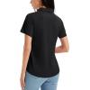 image:imageMAGCOMSEN Womens Polo Shirts Short Sleeve Golf Tops Quick Dry UPF 50 V Neck Collared Tennis Athletic T ShirtsBlack