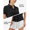 image:imageMAGCOMSEN Womens Polo Shirts Short Sleeve Golf Tops Quick Dry UPF 50 V Neck Collared Tennis Athletic T ShirtsBlack