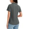 image:imageMAGCOMSEN Womens Polo Shirts Short Sleeve Golf Tops Quick Dry UPF 50 V Neck Collared Tennis Athletic T ShirtsDarkgrey