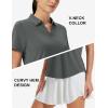 image:imageMAGCOMSEN Womens Polo Shirts Short Sleeve Golf Tops Quick Dry UPF 50 V Neck Collared Tennis Athletic T ShirtsDarkgrey