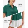 image:imageMAGCOMSEN Womens Polo Shirts Short Sleeve Golf Tops Quick Dry UPF 50 V Neck Collared Tennis Athletic T ShirtsEmerald Green
