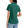 image:imageMAGCOMSEN Womens Polo Shirts Short Sleeve Golf Tops Quick Dry UPF 50 V Neck Collared Tennis Athletic T ShirtsEmerald Green