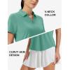 image:imageMAGCOMSEN Womens Polo Shirts Short Sleeve Golf Tops Quick Dry UPF 50 V Neck Collared Tennis Athletic T ShirtsGrey Green