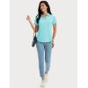 image:imageMAGCOMSEN Womens Polo Shirts Short Sleeve Golf Tops Quick Dry UPF 50 V Neck Collared Tennis Athletic T ShirtsLight Lake Blue