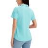 image:imageMAGCOMSEN Womens Polo Shirts Short Sleeve Golf Tops Quick Dry UPF 50 V Neck Collared Tennis Athletic T ShirtsLight Lake Blue
