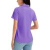 image:imageMAGCOMSEN Womens Polo Shirts Short Sleeve Golf Tops Quick Dry UPF 50 V Neck Collared Tennis Athletic T ShirtsLight Purple