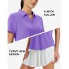 image:imageMAGCOMSEN Womens Polo Shirts Short Sleeve Golf Tops Quick Dry UPF 50 V Neck Collared Tennis Athletic T ShirtsLight Purple
