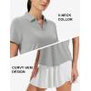 image:imageMAGCOMSEN Womens Polo Shirts Short Sleeve Golf Tops Quick Dry UPF 50 V Neck Collared Tennis Athletic T ShirtsLightgrey