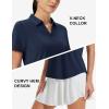 image:imageMAGCOMSEN Womens Polo Shirts Short Sleeve Golf Tops Quick Dry UPF 50 V Neck Collared Tennis Athletic T ShirtsNavy