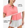 image:imageMAGCOMSEN Womens Polo Shirts Short Sleeve Golf Tops Quick Dry UPF 50 V Neck Collared Tennis Athletic T ShirtsPink