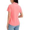image:imageMAGCOMSEN Womens Polo Shirts Short Sleeve Golf Tops Quick Dry UPF 50 V Neck Collared Tennis Athletic T ShirtsPink
