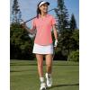 image:imageMAGCOMSEN Womens Polo Shirts Short Sleeve Golf Tops Quick Dry UPF 50 V Neck Collared Tennis Athletic T ShirtsPink