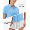 image:imageMAGCOMSEN Womens Polo Shirts Short Sleeve Golf Tops Quick Dry UPF 50 V Neck Collared Tennis Athletic T ShirtsSkyblue