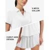image:imageMAGCOMSEN Womens Polo Shirts Short Sleeve Golf Tops Quick Dry UPF 50 V Neck Collared Tennis Athletic T ShirtsWhite
