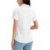 image:imageMAGCOMSEN Womens Polo Shirts Short Sleeve Golf Tops Quick Dry UPF 50 V Neck Collared Tennis Athletic T ShirtsWhite