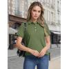 image:imageMAGCOMSEN Womens Polo Shirts Short Sleeve Quick Dry Golf TShirts Collared Golf Tops for Work Casual 4 ButtonsArmy Green