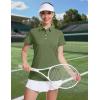 image:imageMAGCOMSEN Womens Polo Shirts Short Sleeve Quick Dry Golf TShirts Collared Golf Tops for Work Casual 4 ButtonsArmy Green