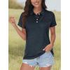 image:imageMAGCOMSEN Womens Polo Shirts Short Sleeve Quick Dry Golf TShirts Collared Golf Tops for Work Casual 4 ButtonsBlack