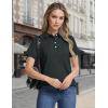 image:imageMAGCOMSEN Womens Polo Shirts Short Sleeve Quick Dry Golf TShirts Collared Golf Tops for Work Casual 4 ButtonsBlack