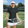 image:imageMAGCOMSEN Womens Polo Shirts Short Sleeve Quick Dry Golf TShirts Collared Golf Tops for Work Casual 4 ButtonsBlack