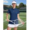 image:imageMAGCOMSEN Womens Polo Shirts Short Sleeve Quick Dry Golf TShirts Collared Golf Tops for Work Casual 4 ButtonsDark Blue