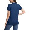 image:imageMAGCOMSEN Womens Polo Shirts Short Sleeve Quick Dry Golf TShirts Collared Golf Tops for Work Casual 4 ButtonsDark Blue