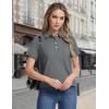 image:imageMAGCOMSEN Womens Polo Shirts Short Sleeve Quick Dry Golf TShirts Collared Golf Tops for Work Casual 4 ButtonsDark Grey