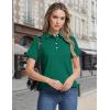 image:imageMAGCOMSEN Womens Polo Shirts Short Sleeve Quick Dry Golf TShirts Collared Golf Tops for Work Casual 4 ButtonsEmerald Green