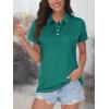 image:imageMAGCOMSEN Womens Polo Shirts Short Sleeve Quick Dry Golf TShirts Collared Golf Tops for Work Casual 4 ButtonsEmerald Green