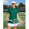 image:imageMAGCOMSEN Womens Polo Shirts Short Sleeve Quick Dry Golf TShirts Collared Golf Tops for Work Casual 4 ButtonsEmerald Green