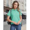 image:imageMAGCOMSEN Womens Polo Shirts Short Sleeve Quick Dry Golf TShirts Collared Golf Tops for Work Casual 4 ButtonsLight Green