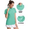 image:imageMAGCOMSEN Womens Polo Shirts Short Sleeve Quick Dry Golf TShirts Collared Golf Tops for Work Casual 4 ButtonsLight Green